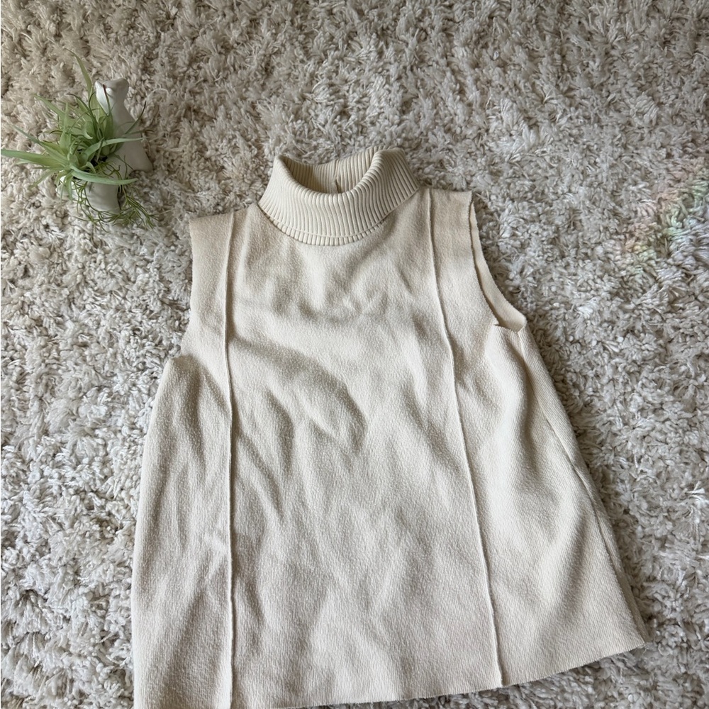 Zara Cream Ribbed Sweater sophisticated turtleneck, elegant, soft, thick top